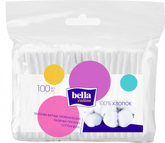  Ватные палочки  Bella Cotton 100шт п/э 