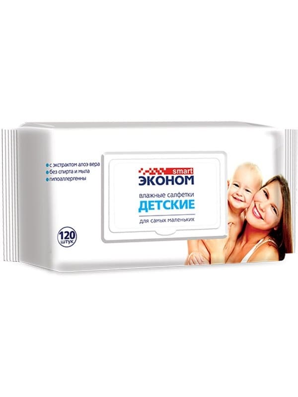  Влажные салфетки Эконом smart детские №120 